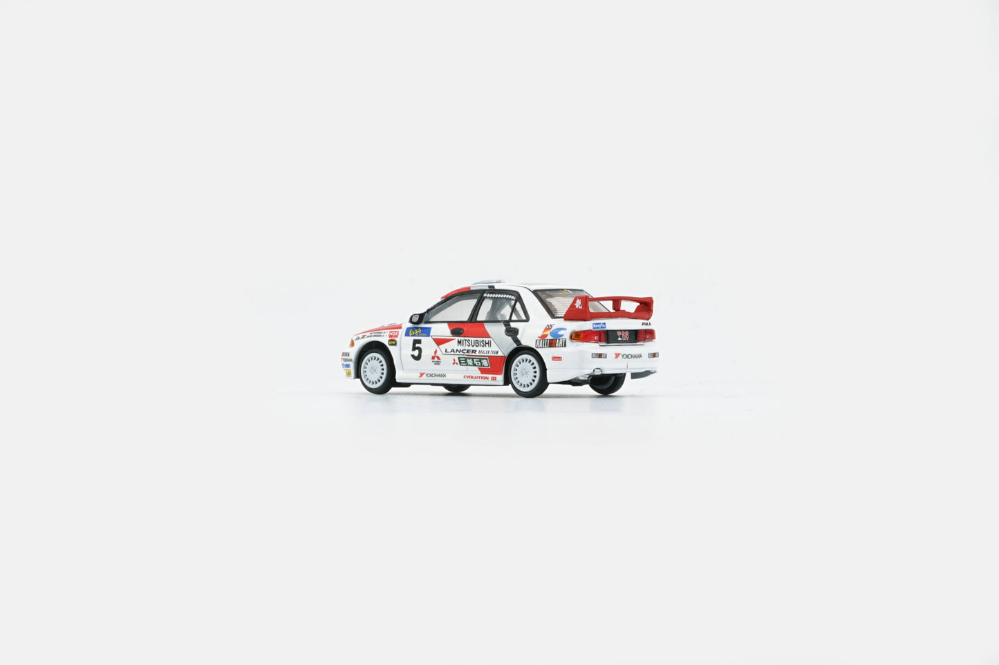 BM Creations 1:64 Mitsubishi Lancer EVO III (RHD) Hong Kong Beijing Rally 1995 #5 Dealer (64B0223) Diecast Car Model Available In August 2025 Pre Order Now