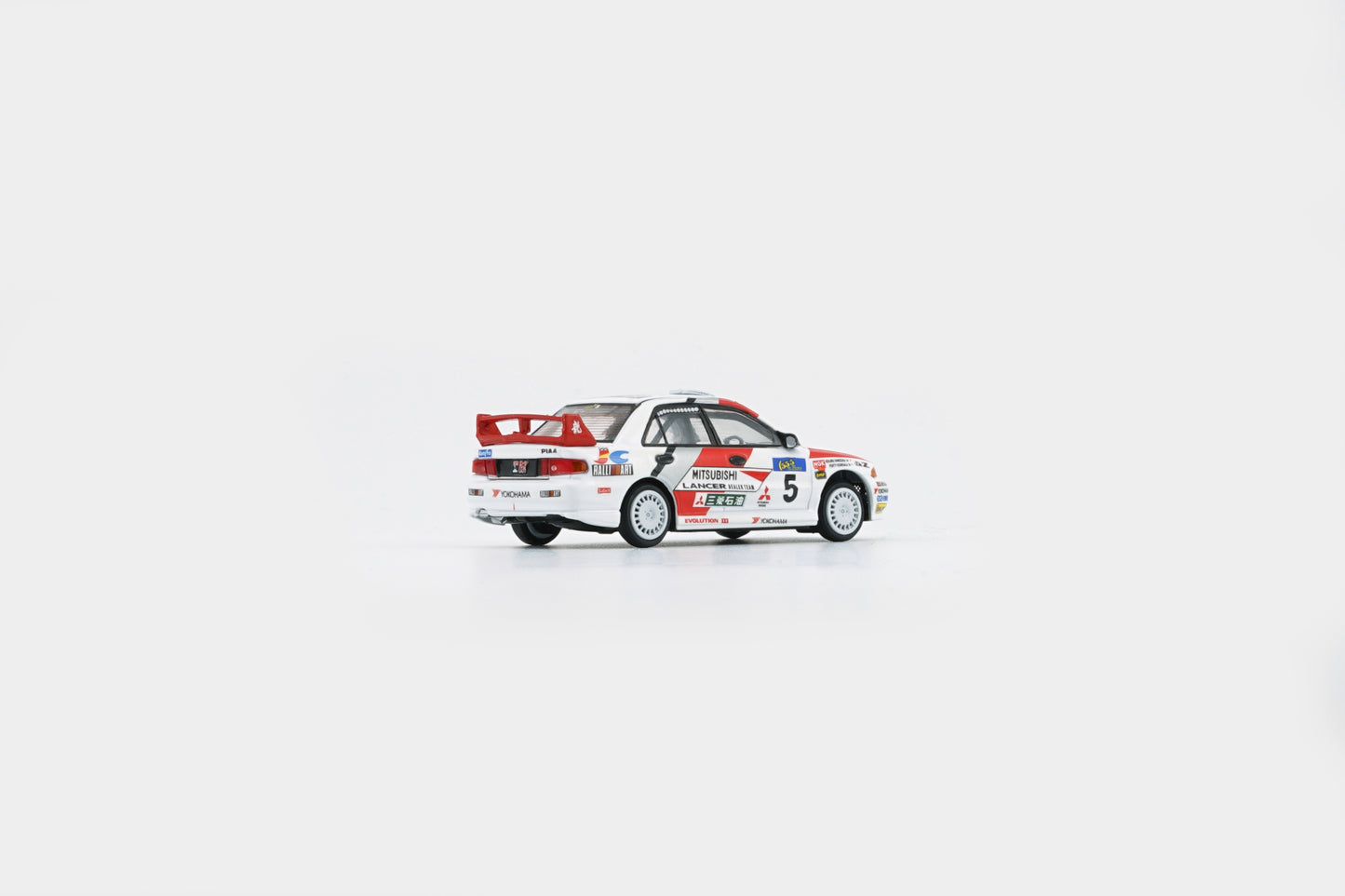 BM Creations 1:64 Mitsubishi Lancer EVO III (RHD) Hong Kong Beijing Rally 1995 #5 Dealer (64B0223) Diecast Car Model Available In August 2025 Pre Order Now