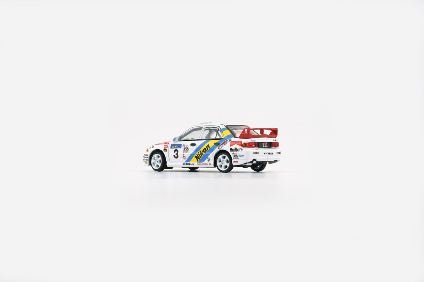 BM Creations 1:64 Mitsubishi Lancer EVO III (LHD) Hong Kong Beijin Rally 1995 #3 NIKON (64B0224) Diecast Car Model Available In August 2025 Pre Order Now