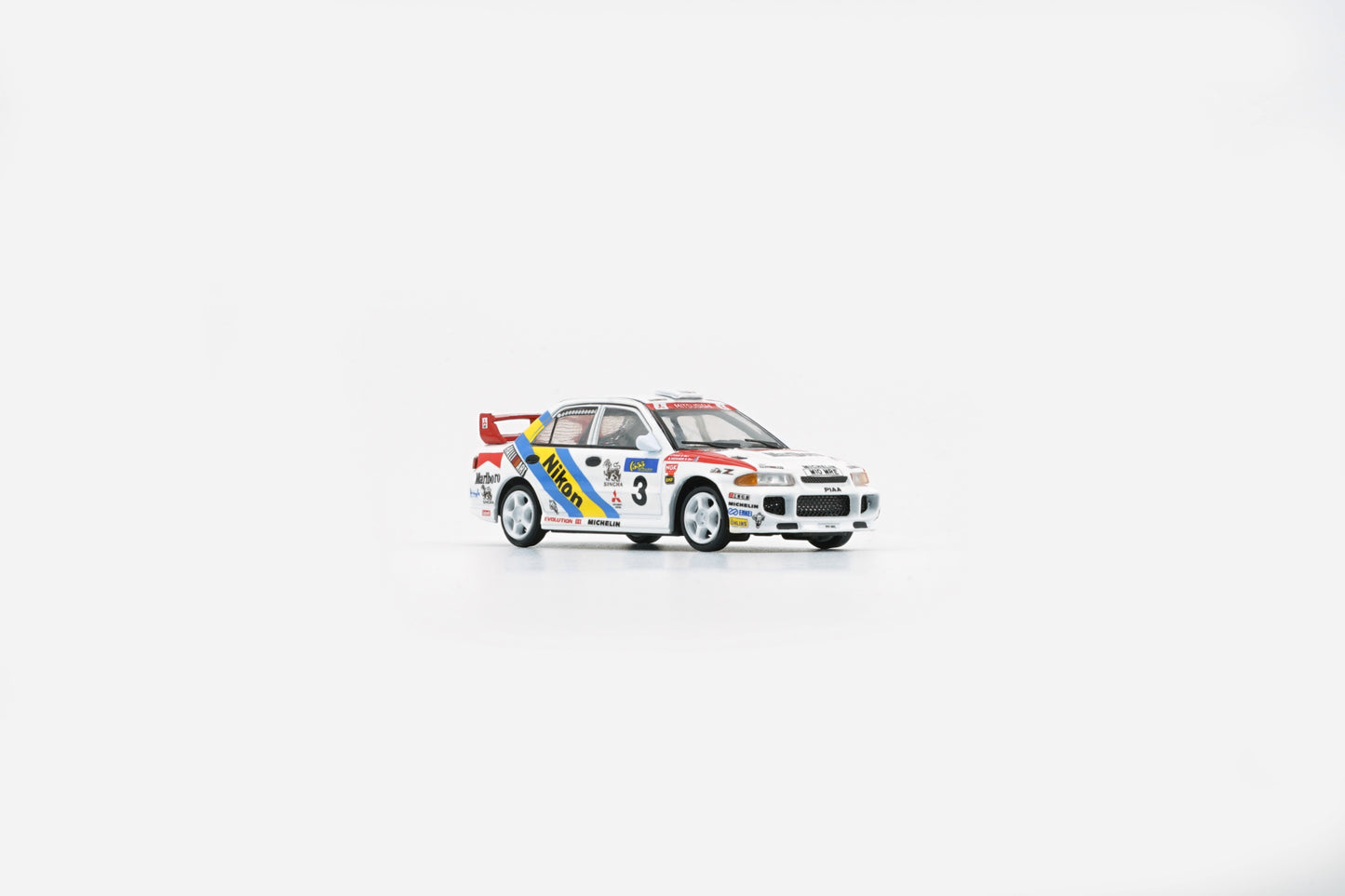 BM Creations 1:64 Mitsubishi Lancer EVO III (LHD) Hong Kong Beijin Rally 1995 #3 NIKON (64B0224) Diecast Car Model Available In August 2025 Pre Order Now