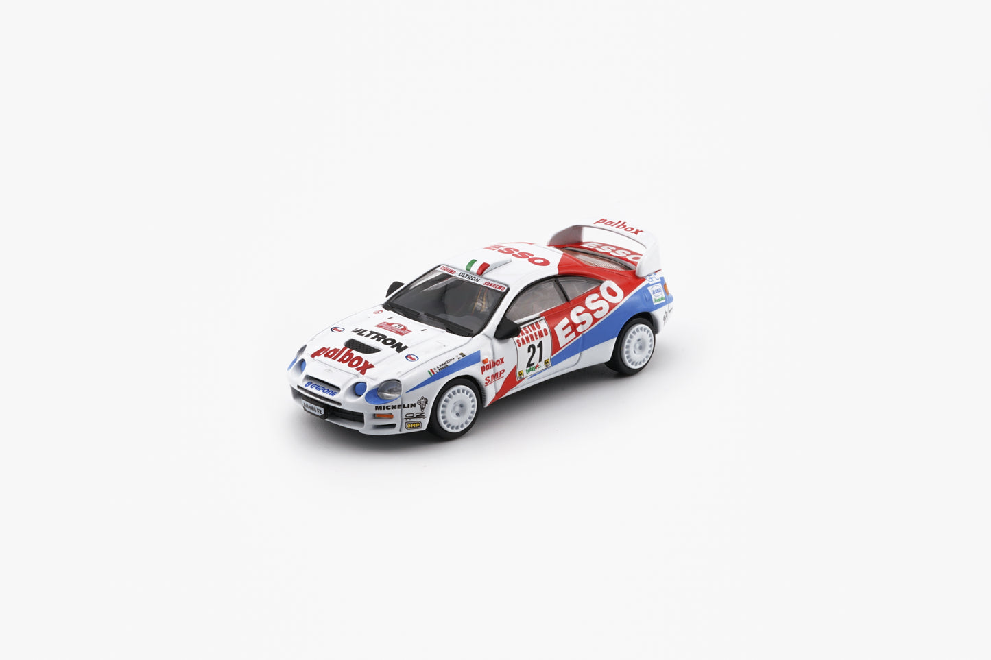 BM Creations 1:64 Toyota Celica ST205 -Rallye Sanremo -Rallye d'Italia 1996 LHD_#21 (ESSO) (64B0421) Diecast Car Model Available In July 2025 Pre Order Now
