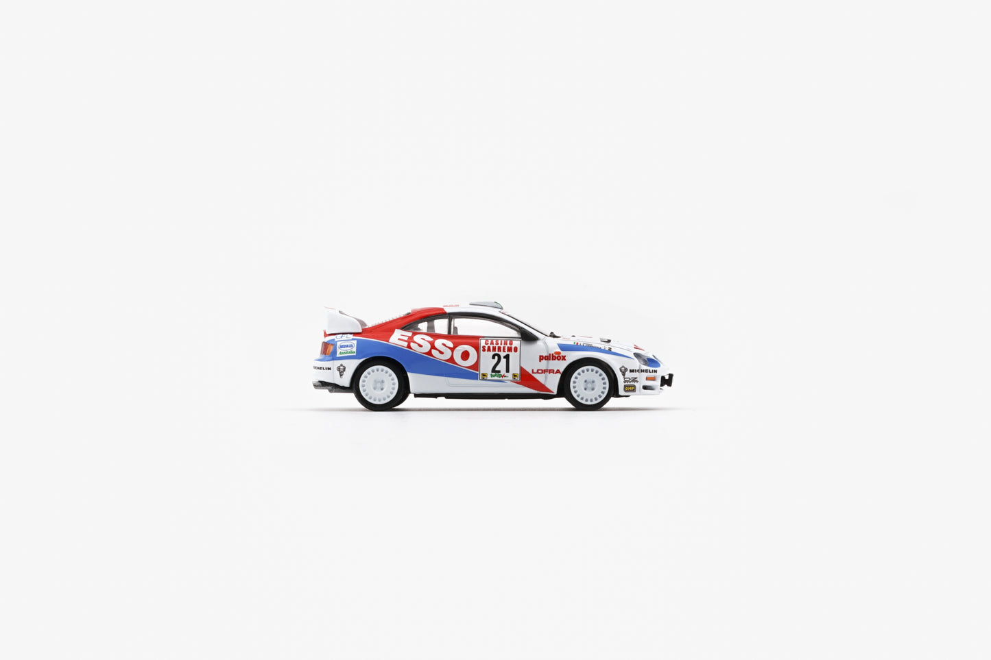 BM Creations 1:64 Toyota Celica ST205 -Rallye Sanremo -Rallye d'Italia 1996 LHD_#21 (ESSO) (64B0421) Diecast Car Model Available In July 2025 Pre Order Now
