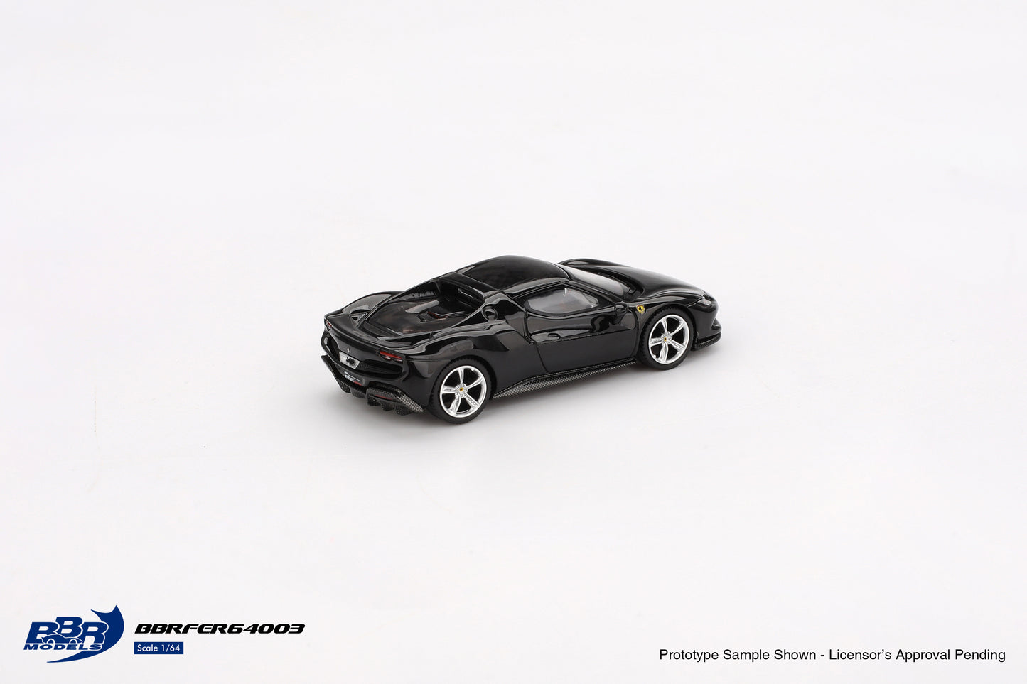BBR Models 1:64 Ferrari 296 GTB Nero Daytona (BBRFER64003) Diecast Car Model Available In September 2025 Pre Order Now