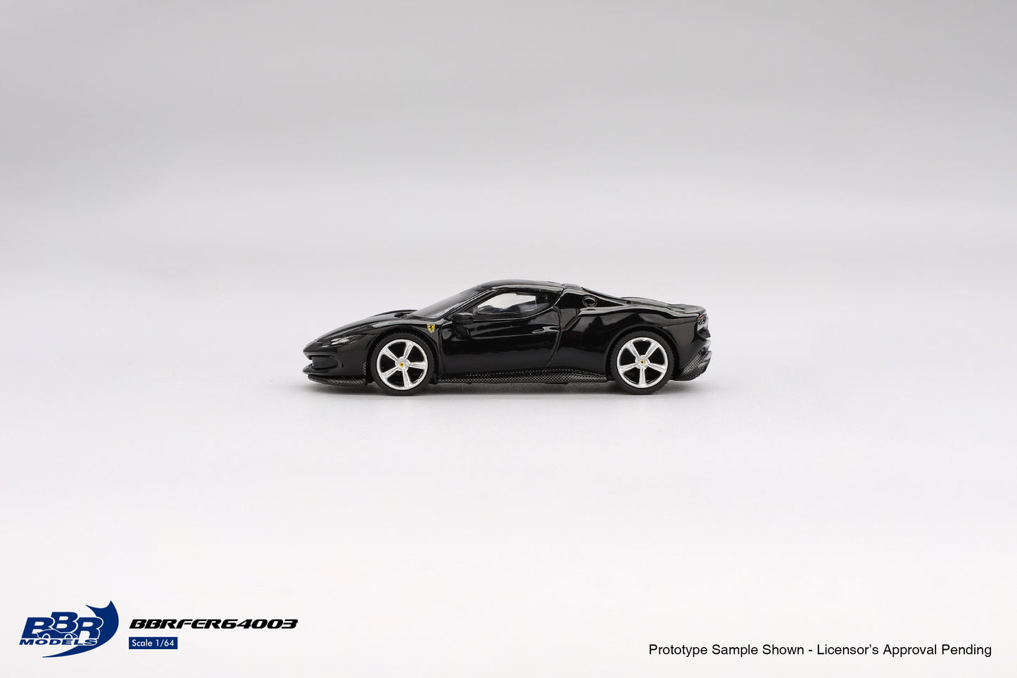 BBR Models 1:64 Ferrari 296 GTB Nero Daytona (BBRFER64003) Diecast Car Model Available In September 2025 Pre Order Now