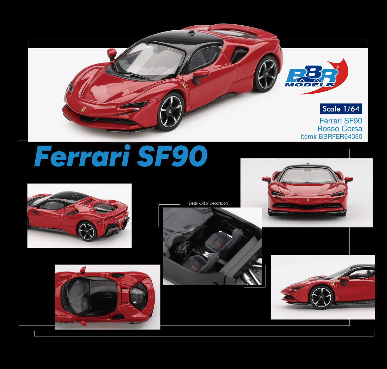 BBR Models 1:64 Ferrari SF90 Rosso Corsa (BBRFER64030) Diecast Car Model Available In July 2025 Pre Order Now