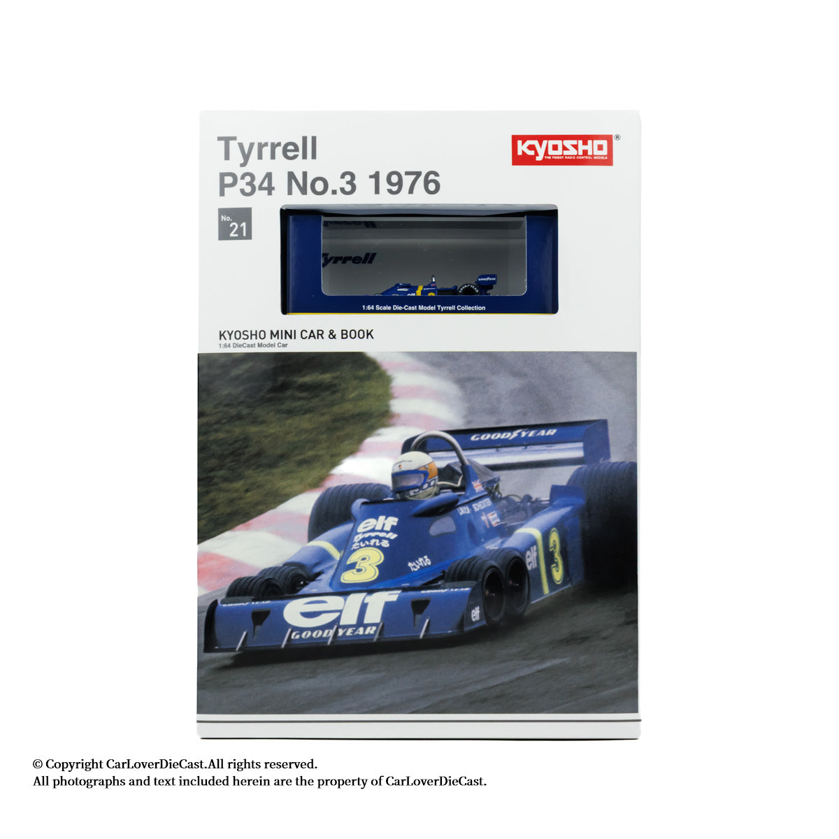 Kyosho 1:64 Tyrrell P34 No.3 1976 Diecast Car Model With Book Simplified Chinese Version (K07038B1-CL) Available Now