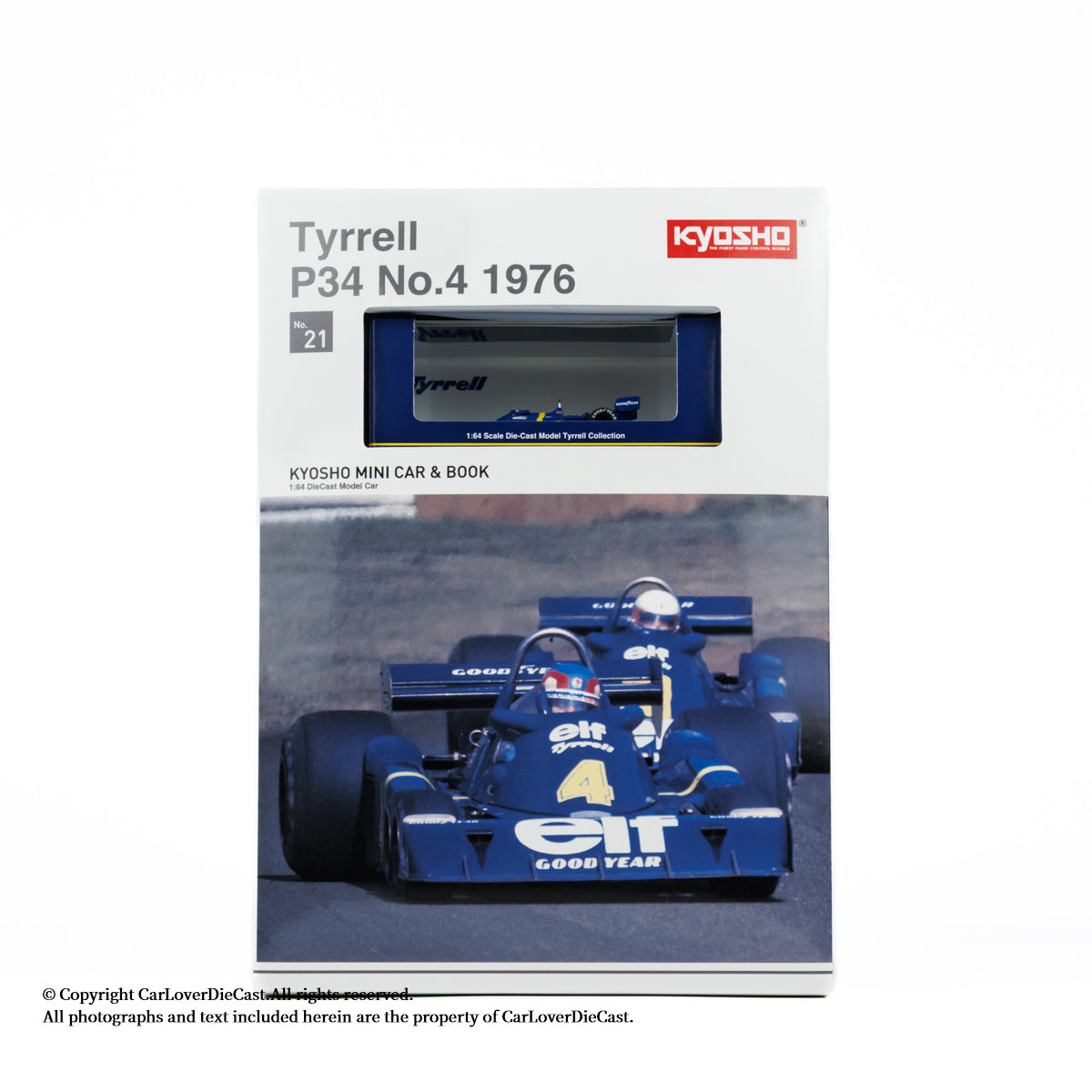Kyosho 1:64 Tyrrell P34 No.4 1976 Diecast Car Model With Book Simplified Chinese Version (K07038B2-CL) Available Now