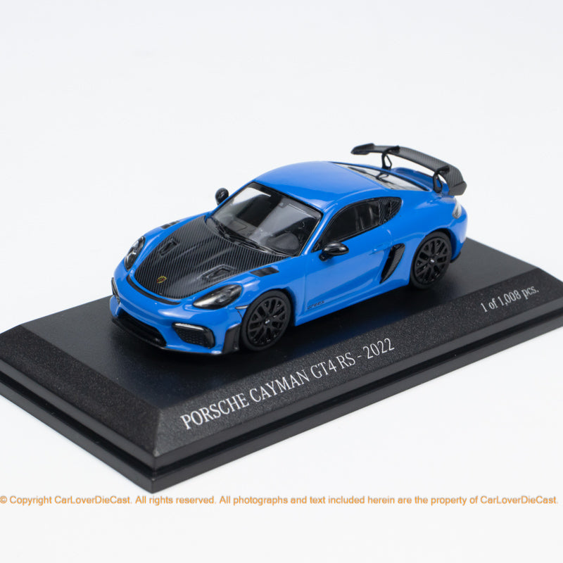 Minichamps 1:64 CLDC Exclusive Porsche Cayman GT4RS - 2022- Blue / Red / White (643062008/643062009/643062010) Diecast Car Model Available Now