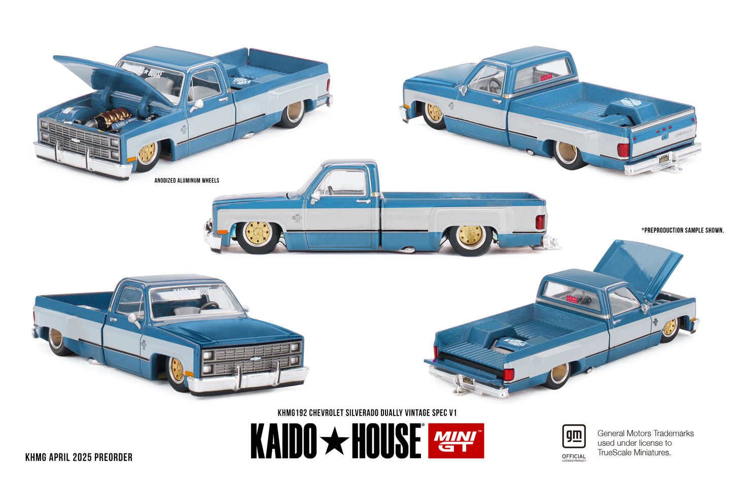 Mini GT x Kaido House 1:64 Chevrolet Silverado Dually Vintage Spec V1 China Edition (KHMG192-CH) Diecast Car Model Available In September 2025 Pre Order Now