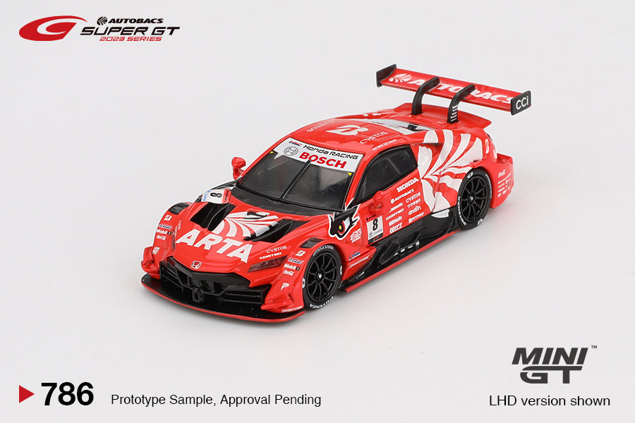 Mini GT 1:64 Honda NSX-GT "Type S"GT500 #8 "ARTA MUGEN NSX-GT"ARTA 2023 SUPER GT Series (MGT00786-BL) Diecast Car Modle Available In July 2025 Pre Order Now