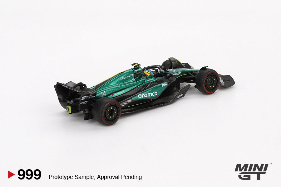 Mini GT 1:64 Aston Martin AMR24 #14 Fernando Alonso 2024 F1 2024 Bahrain GP (MGT00999) Diecast Car Model Available In August 2025 Pre Order Now