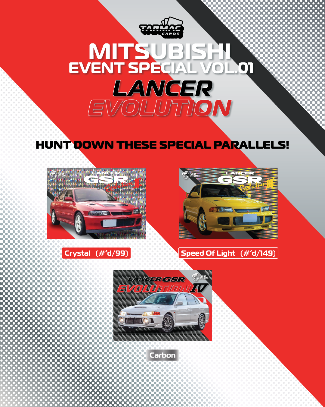 Tarmac Works COLLECTIBLE TRADING CARDS Mitsubishi Event Special Vol.01 - Lancer Evolution (TC-MITE-01) Collectible Cards Available In May 2025 Pre Order Now