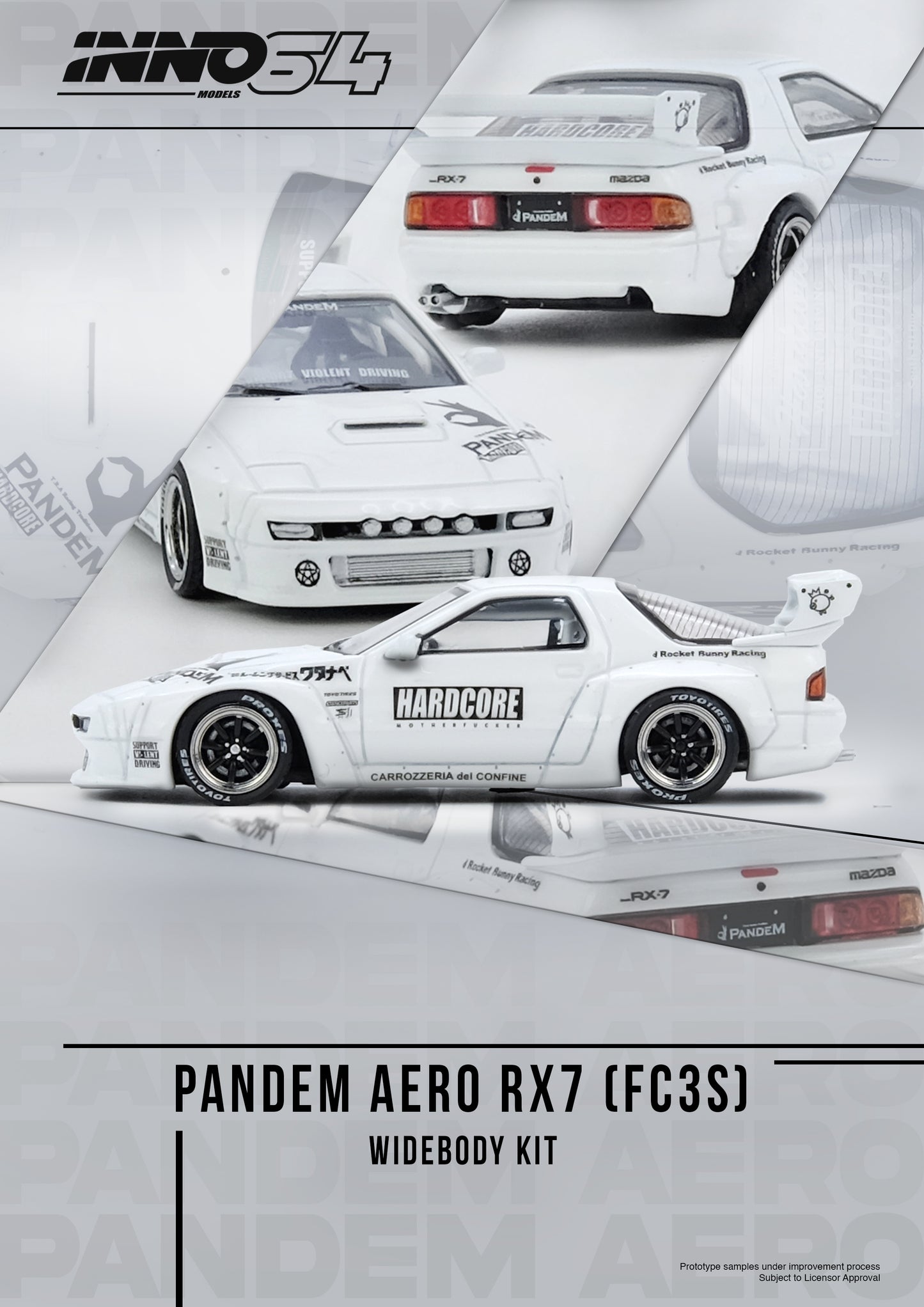 INNO 1:64 MAZDA RX7 (FC3S) "PANDEM AERO" Widebody Kit (IN64-RX7FCP-WHI1) Diecast Car Model Available In May 2025 Pre Order Now