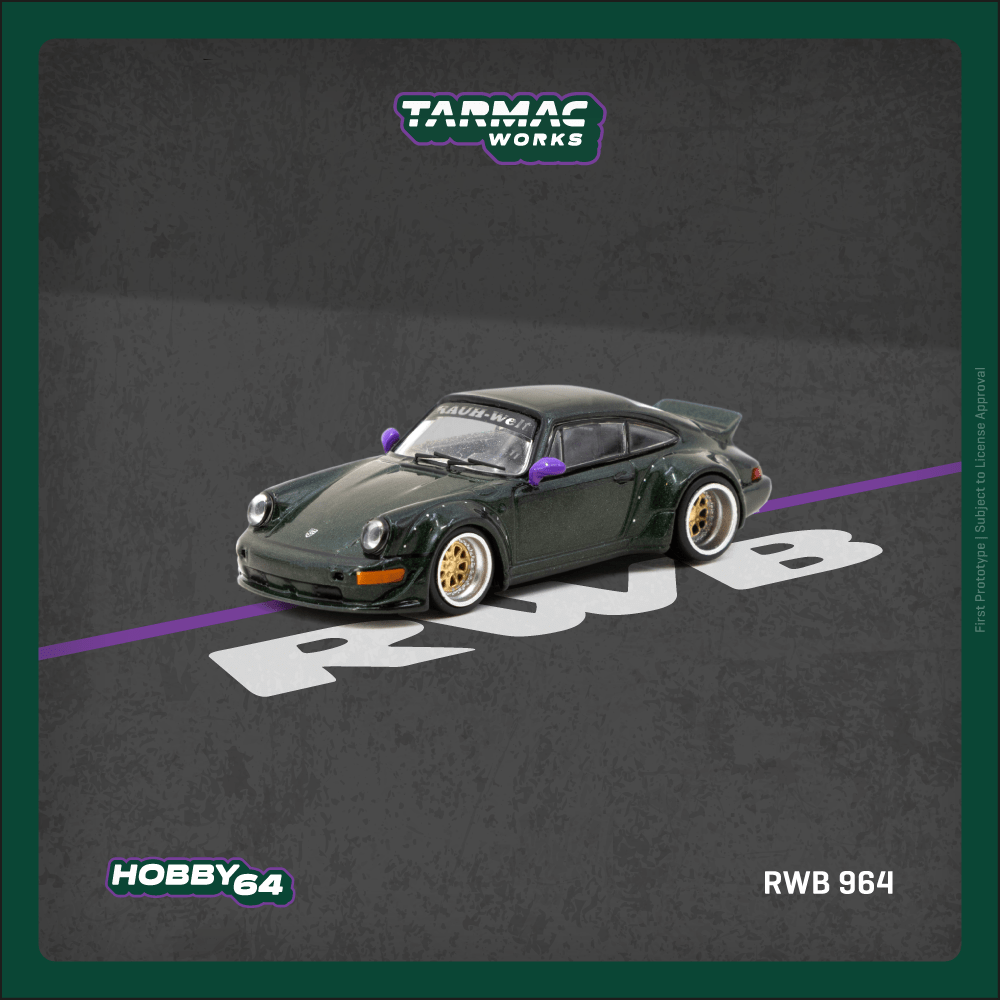Tarmac Works 1:64 RWB 964 Green (T64-037-GR) Diecast Car Model Available In August 2025 Pre Order Now