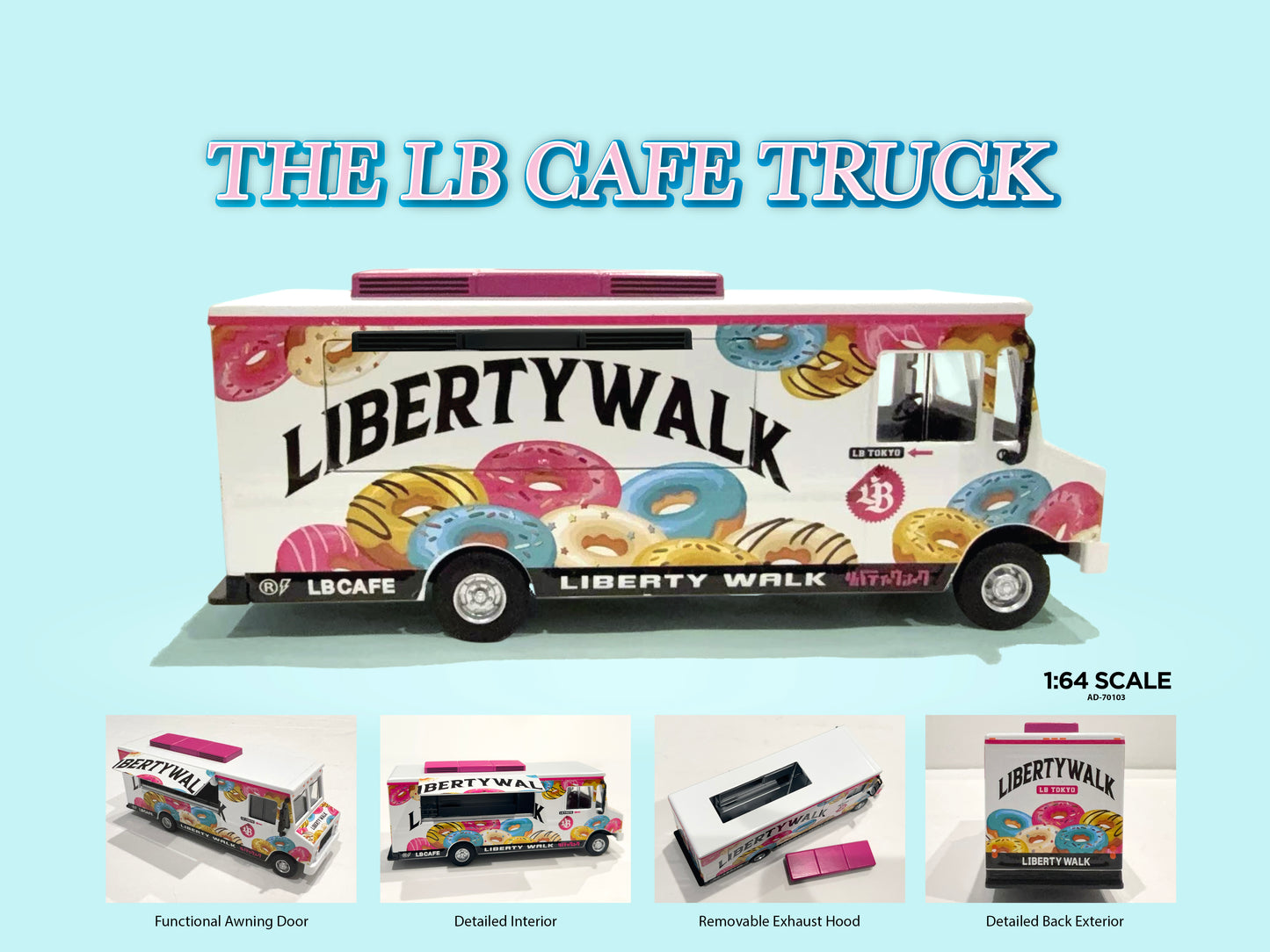 American Diorama 1:64 Food Truck series - Graffiti style / LB Cafe / The Black Truck ( AD-70102 / AD-70103 / AD-70201 ) Diecast Model Available In October 2025 Pre Order Now