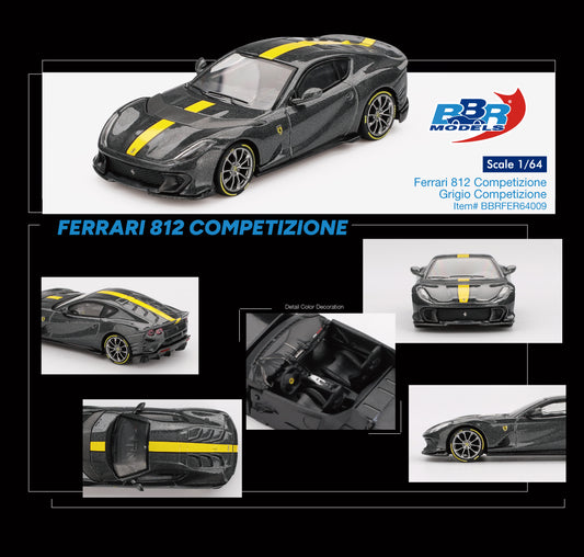 BBR Models 1:64 Ferrari 812 Competizione Grigio Competizione (BBRFER64009) Diecast Car Model Available In July 2025 Pre Order Now