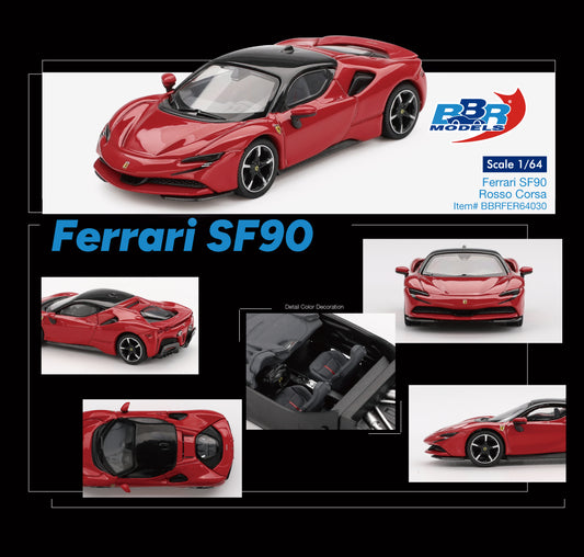 BBR Models 1:64 Ferrari SF90 Rosso Corsa (BBRFER64030) Diecast Car Model Available In July 2025 Pre Order Now