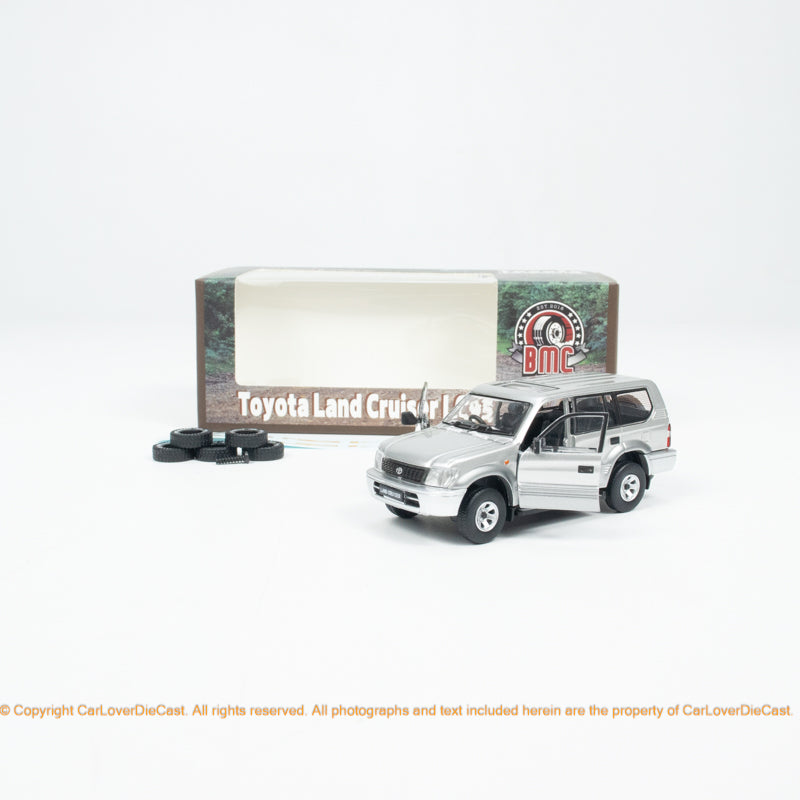 BM Creations 1:64 Toyota Land Cruiser Prado LC95 -Silver (LHD) (64B0351) Diecast Car Model Available Now