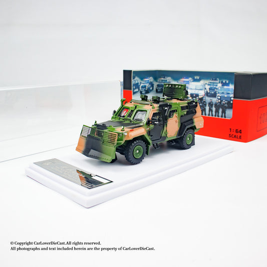 MB Model 1:64 HK \ SPINOSAURUS - riotdispersal vehicle (Military) Green (MB64102) Diecast Car Model Available Now