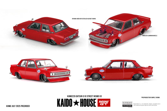 Mini GT x Kaido House 1:64 Datsun 510 Street Nismo V3 (KHMG229-CH) Diecast Car Model Available In October 2025 Pre Order Now