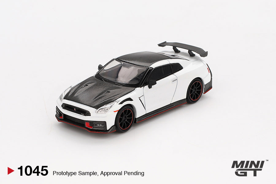 Mini GT 1:64 Nissan GT-R Nismo 2024 Brilliant White Pearl (MGT01045) Diecast Car Model Available In August 2025 Pre Order Now