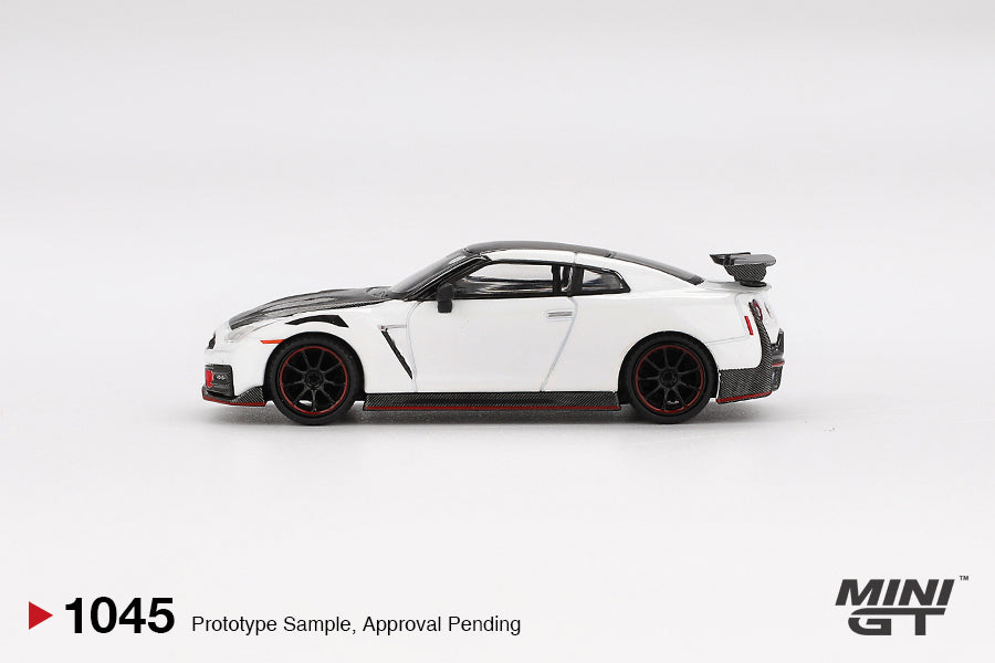 Mini GT 1:64 Nissan GT-R Nismo 2024 Brilliant White Pearl (MGT01045) Diecast Car Model Available In August 2025 Pre Order Now