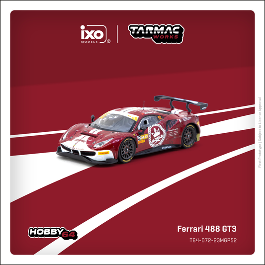 Tarmac Works 1:64 Ferrari 488 GT3 Macau GT Cup - FIA GT World Cup 2023 (T64-072-23MGP52) Diecast Car Model Available In October 2025 Pre Order Now
