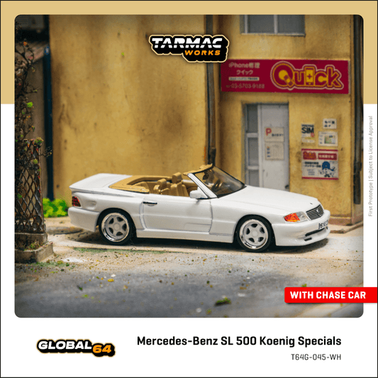 Tarmac Works 1:64 Mercedes-Benz SL 500 Koenig Specials White (T64G-045-WH) Diecast Car Model Available In October 2025 Pre Order Now