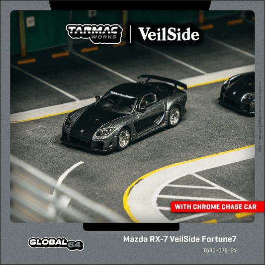 Tarmac Works 1:64 Mazda RX-7 VeilSide Fortune7 Grey metallic / Black (T64G-075-GY) Diecast Car Model Available In October 2025 Pre Order Now
