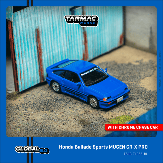 Tarmac Works 1:64 HONDA Ballade Sports MUGEN CR-X PRO Blue (T64G-TL058-BL) Diecast Car Model Available In September 2025 Pre Order Now