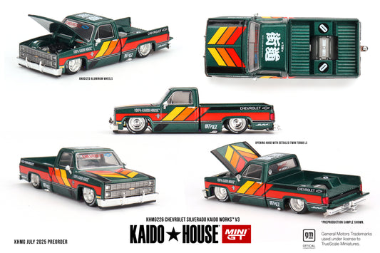 Mini GT x Kaido House 1:64 Chevrolet Silverado KAIDO WORKS V3 (KHMG226-CH) Diecast Car Model Available In October 2025 Pre Order Now